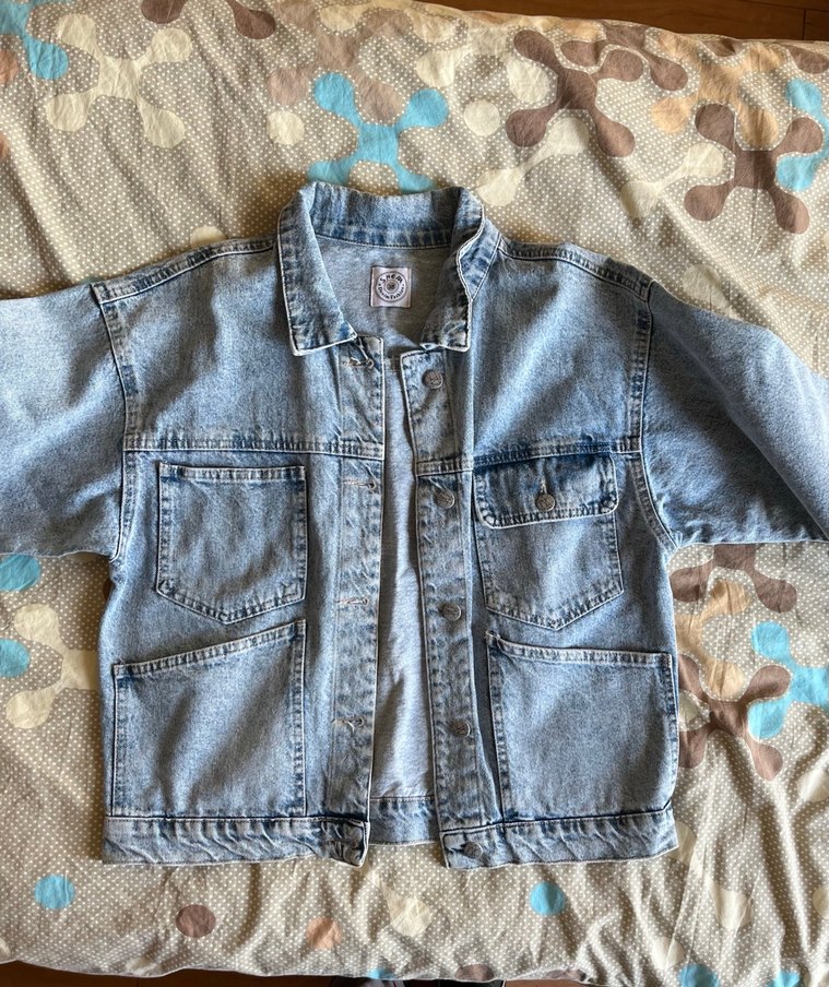 Düğmeli Mavi Denim Kot Ceket - Görsel 3