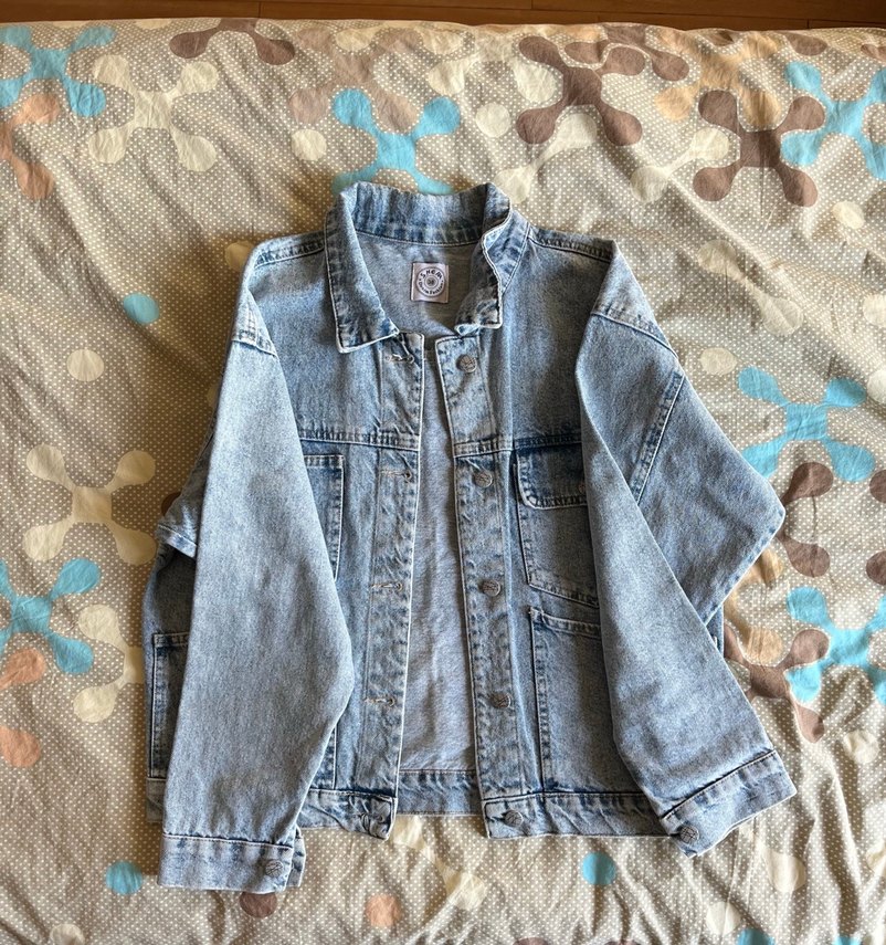Düğmeli Mavi Denim Kot Ceket - Görsel 5