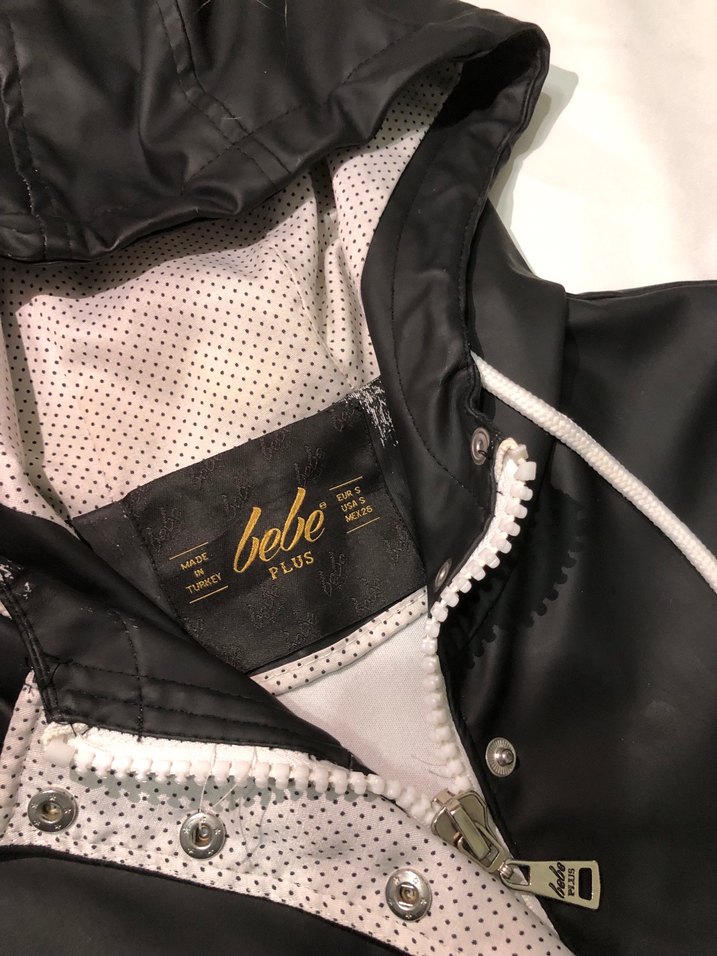 Kapüşonlu Siyah Deri unısex Yağmurluk - Görsel 3