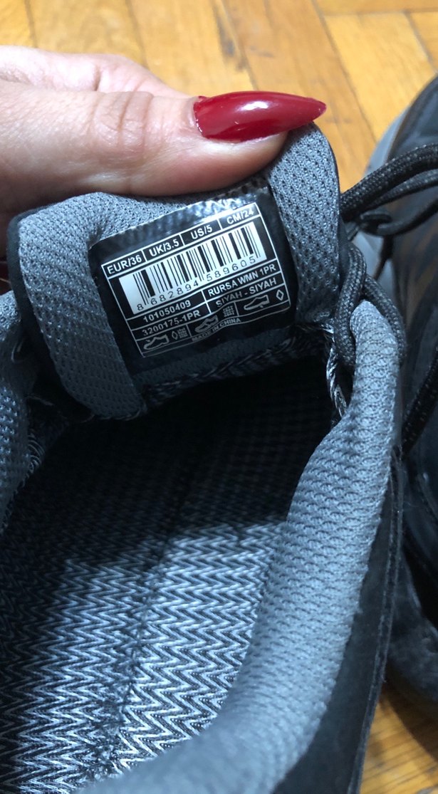 Siyah Bağcıklı unısex spor ayakkabı - Görsel 5