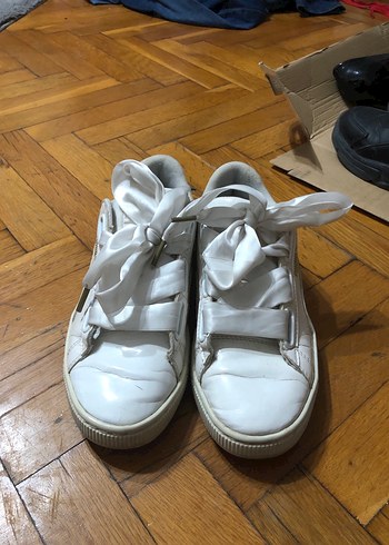 Kadın Beyaz Puma Spor Ayakkabı Fiyonklu - Görsel 2