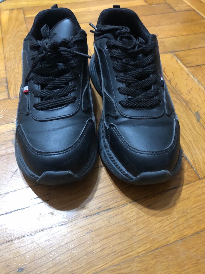 Siyah Bağcıklı Stiletto Topuklu Kadın Spor Ayakkabı - Görsel 2