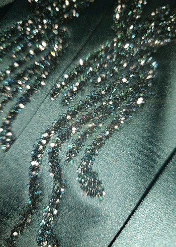 Nakışlı Lacivert Uzun Abiye Elbise - Görsel 4