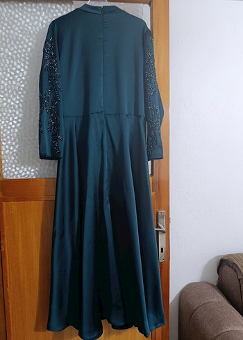 Nakışlı Lacivert Uzun Abiye Elbise - Görsel 6