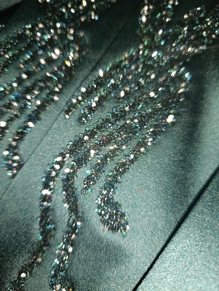 Nakışlı Lacivert Uzun Abiye Elbise - Görsel 4