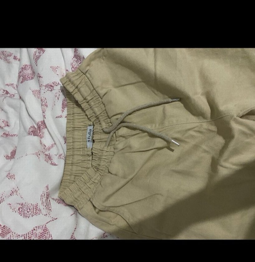 Bej Keten Rahat Kesim Kadın Pantolon - Görsel 2