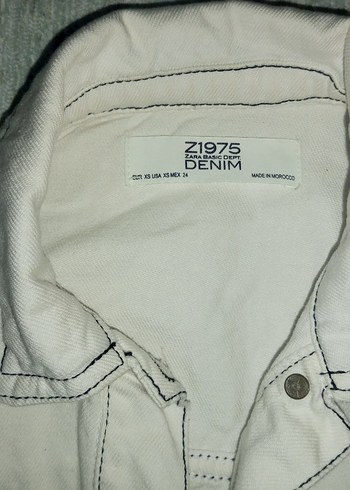 Beyaz Düğmeli Kadın Denim Ceket - Görsel 2