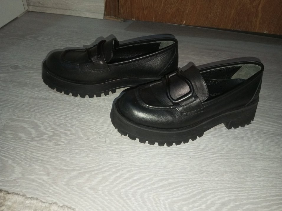 Siyah Platform Topuklu Kadın Loafer Ayakkabı - Görsel 3