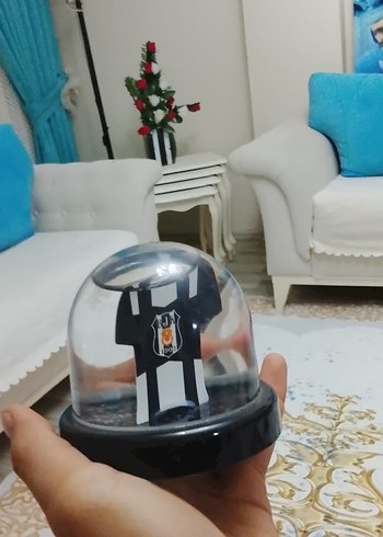 Siyah Gri BJK Forma Tasarımlı Erkek Rozet - Görsel 2