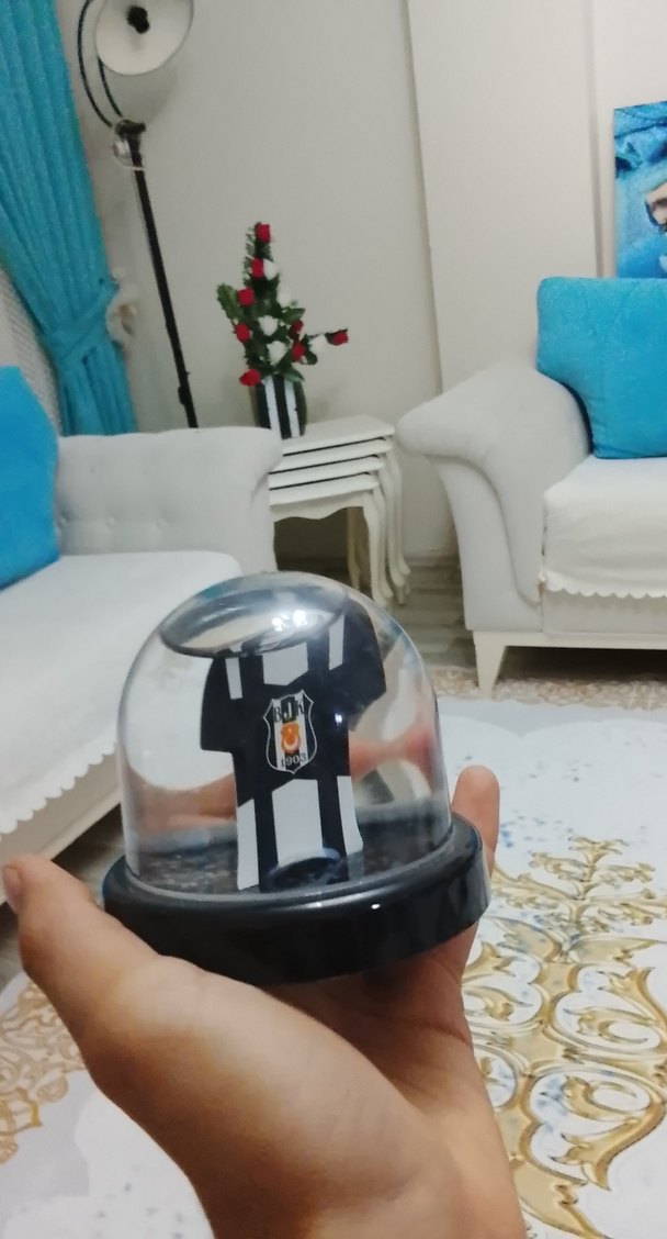 Siyah Gri BJK Forma Tasarımlı Erkek Rozet - Görsel 2