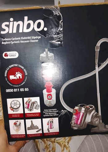 Sinbo Kırmızı Toz Torbasız Elektrikli Süpürge - Görsel 2