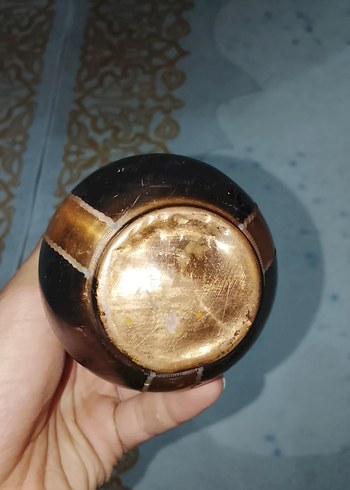 (Antikalık)Koyu altın renkli dekoratif vazo - Görsel 3