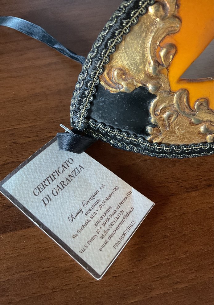 Sertifikalı İtalya DI GARANZIA Mestre Kasabası el yapımı maske. - Görsel 4