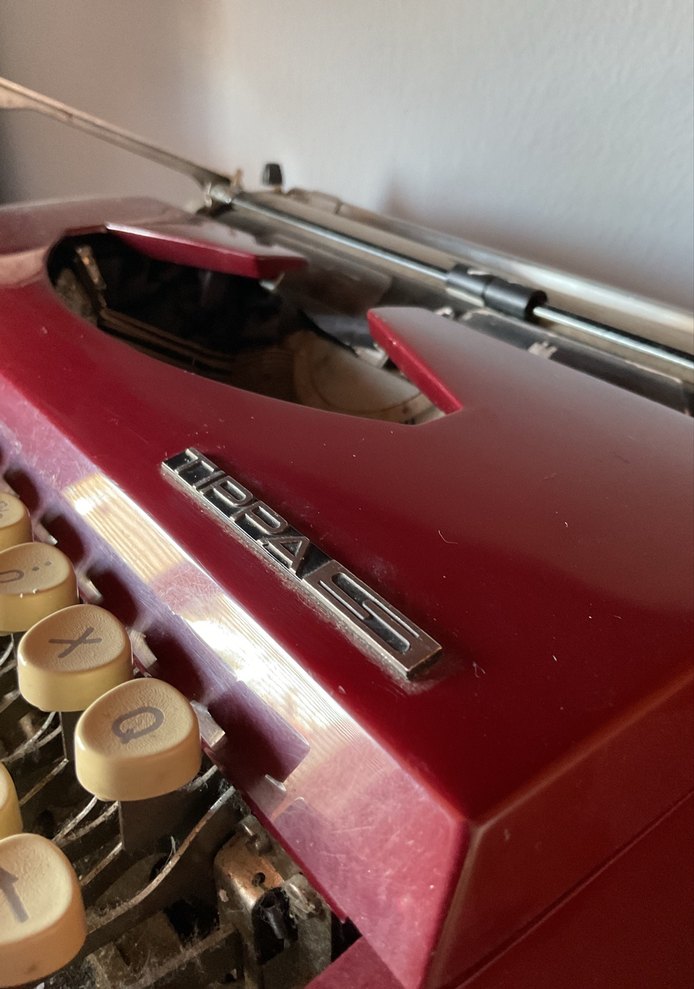 Tıppa ghmb alman üretim orjinal Koyu Bordo Vintage Daktilo - Görsel 3