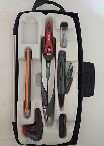 Gri Çizim Pergeli Seti - Görsel 2