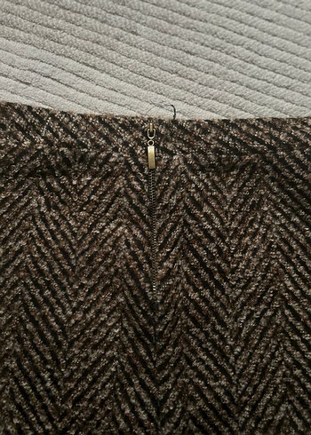 Bohem Kahverengi Mini Etek Vintage - Görsel 3