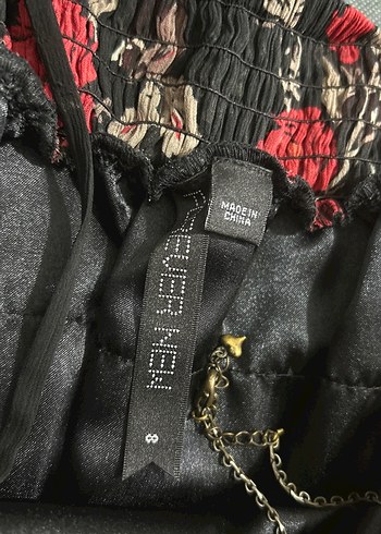 Goth Bohem Mini Elbise Gül Desenli - Görsel 3