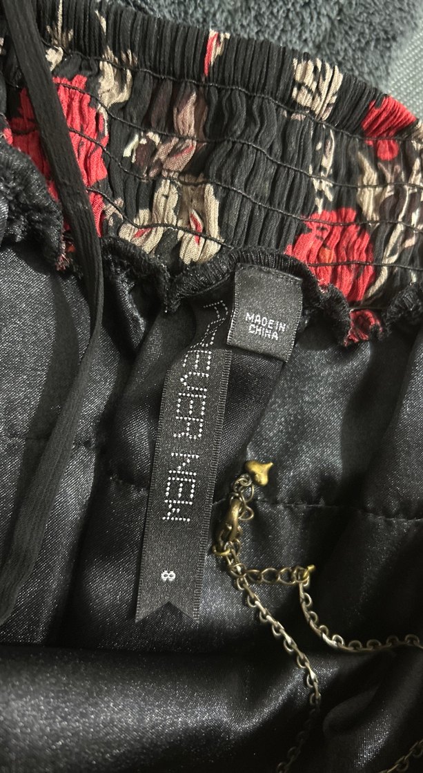 Goth Bohem Mini Elbise Gül Desenli - Görsel 3