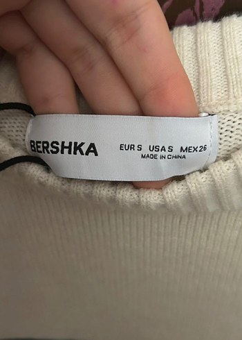 Bershka Kadın Siyah Beyaz Çizgili Triko Kazak - Görsel 2