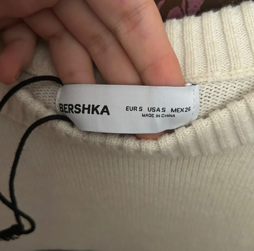 Bershka Kadın Siyah Beyaz Çizgili Triko Kazak - Görsel 2