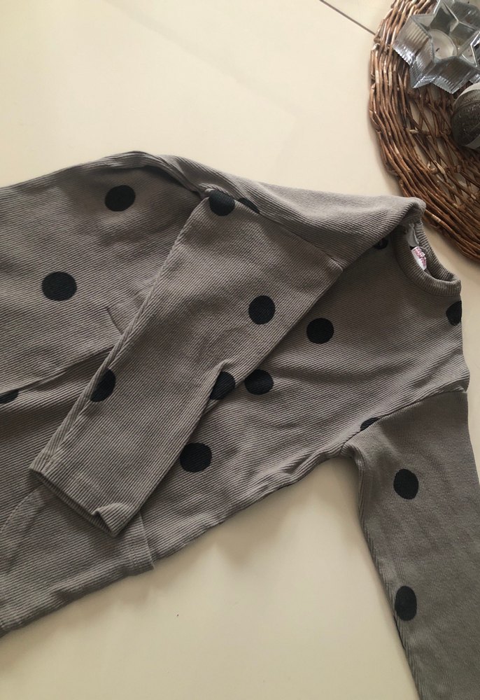 Gri Puantiyeli Uzun Kollu Bebek Tulumu - Görsel 3