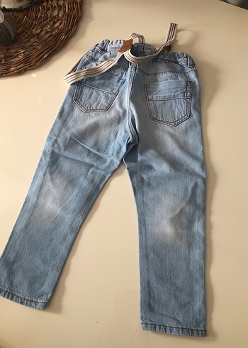 Erkek Çocuk Mavi Denim Kemerli Pantolon - Görsel 4