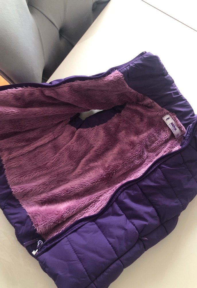 Mor Fermuarlı Yumuşak Dokulu Kız çocuk yelek - Görsel 3