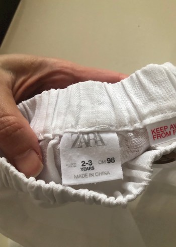 Beyaz Keten Erkek Çocuk Bol Pantolon - Görsel 4