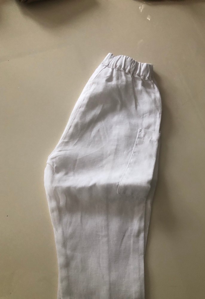 Beyaz Keten Erkek Çocuk Bol Pantolon - Görsel 3