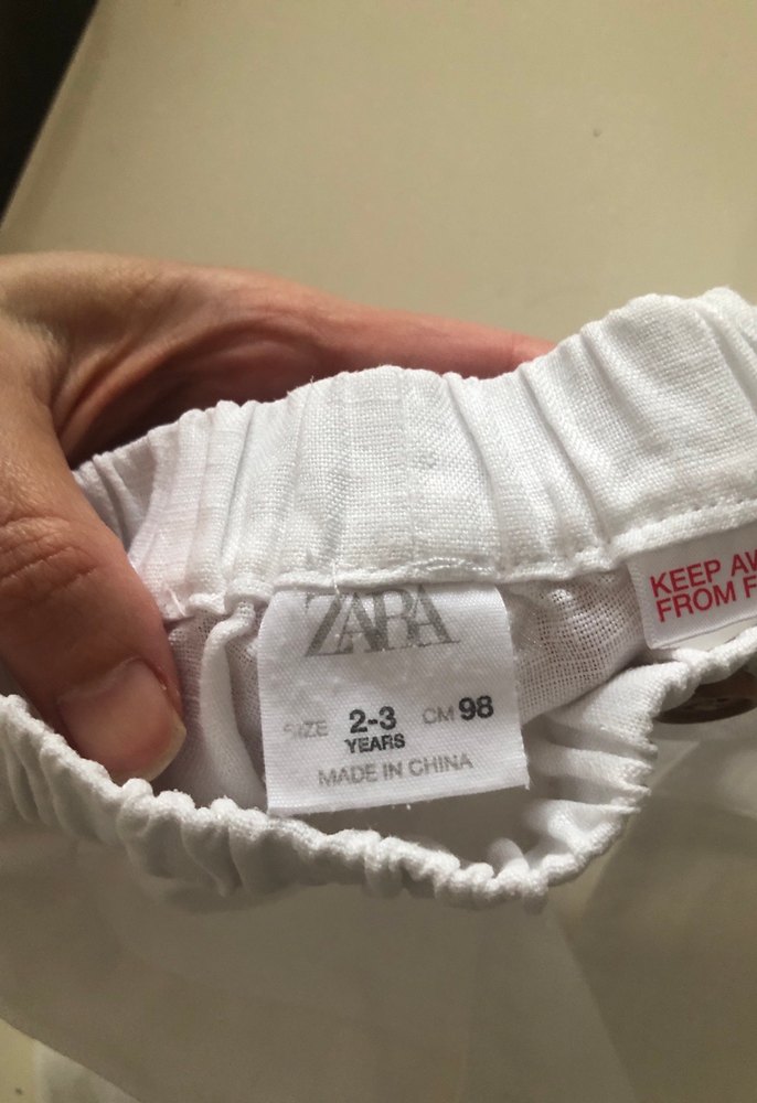 Beyaz Keten Erkek Çocuk Bol Pantolon - Görsel 4