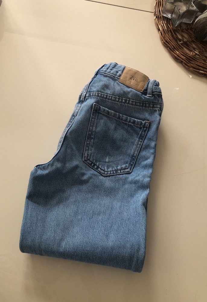 Kız çocuk mavi Bol Kesim Denim Jean - Görsel 4