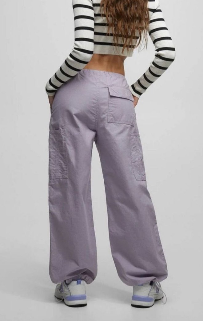 Lila paraşüt pantolon - Görsel 2