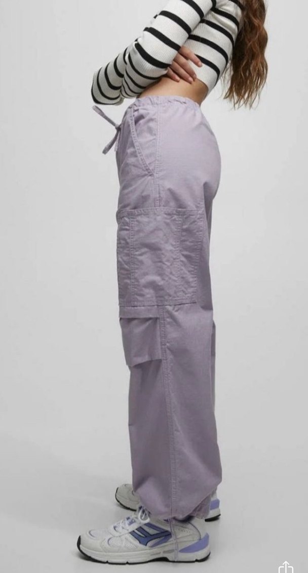 Lila paraşüt pantolon - Görsel 3