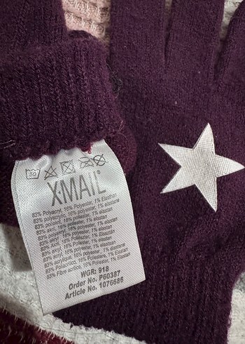 Mor Nakışlı Örme Kız Eldiveni (5-6)yaş - Görsel 5