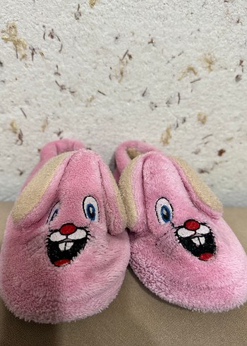 Kızlar için Pembe Nakışlı Sıcak Ev Terliği - Görsel 3