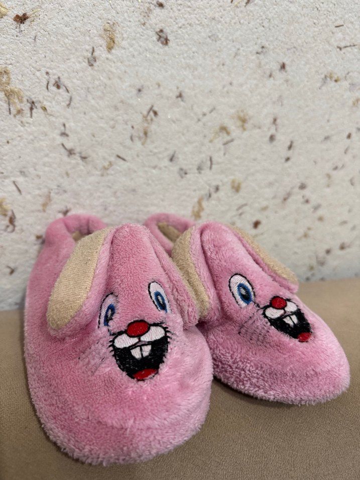 Kızlar için Pembe Nakışlı Sıcak Ev Terliği - Görsel 2