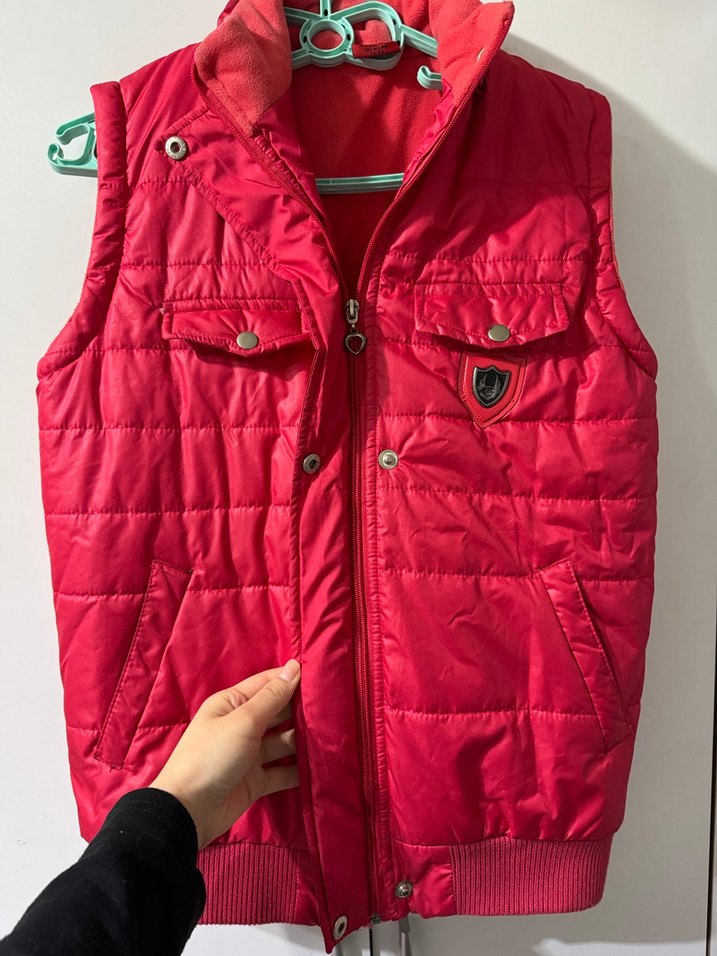 Düğmeli Kırmızı Çocuk Şişme Yelek - Görsel 3