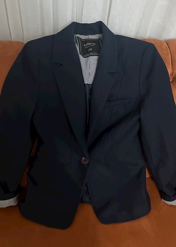 Lacivert Düğmeli Kadın Blazer Ceket - Görsel 2