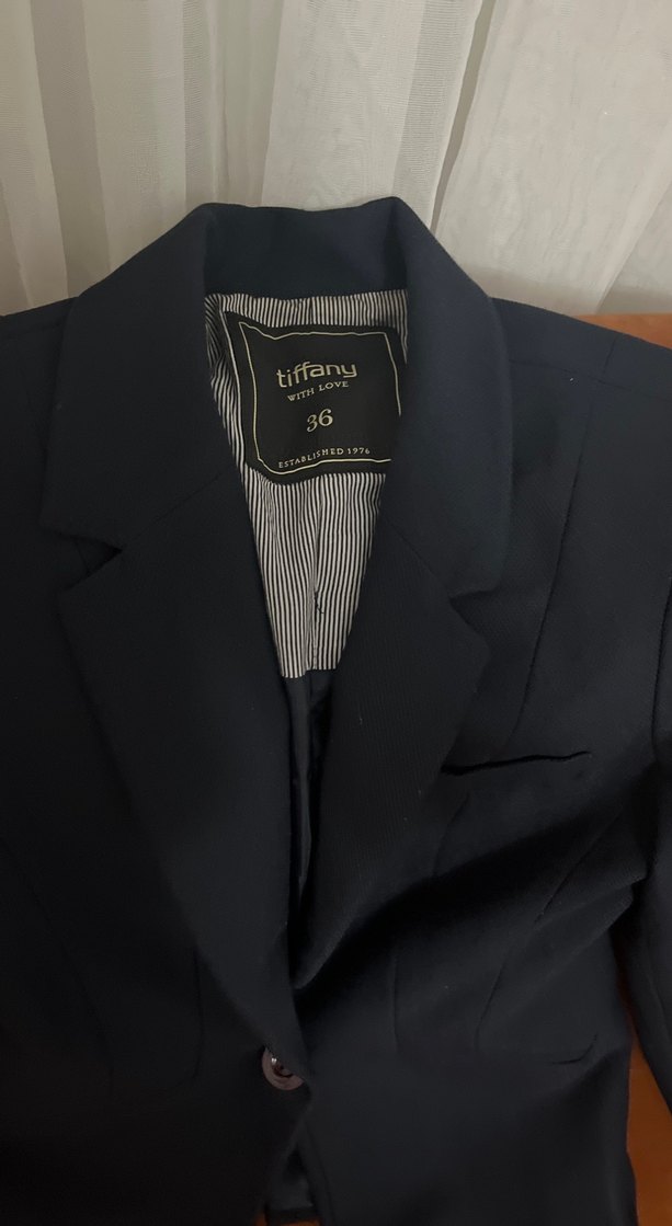 Lacivert Düğmeli Kadın Blazer Ceket - Görsel 3