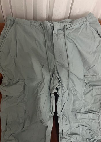 Su yeşili Belden Kemerli Kadın Keten Pantolon - Görsel 2