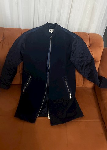 Lacivert Kadın Midi Kaşe kaban - Görsel 2