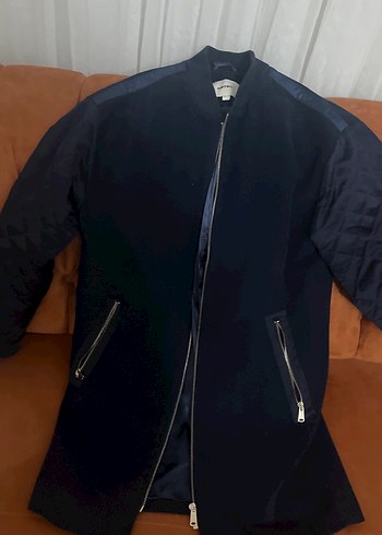 Lacivert Kadın Midi Kaşe kaban - Görsel 5