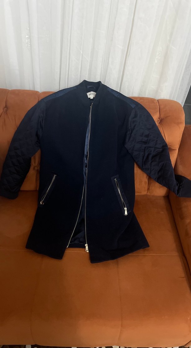 Lacivert Kadın Midi Kaşe kaban - Görsel 2