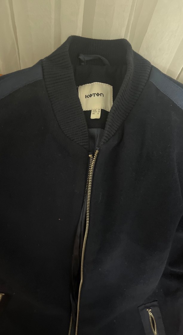 Lacivert Kadın Midi Kaşe kaban - Görsel 4