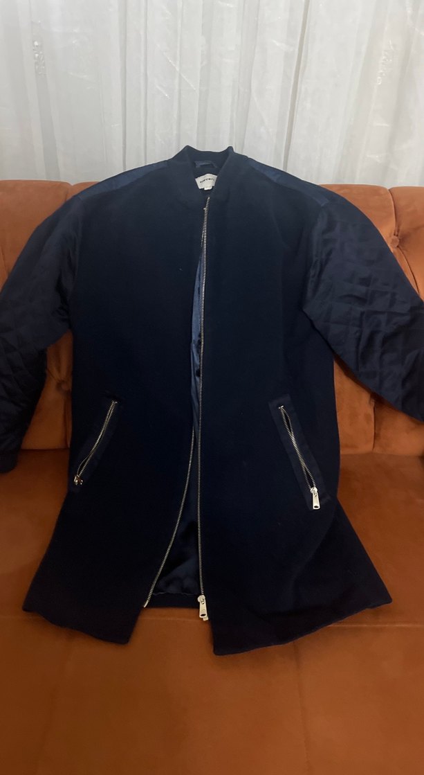 Lacivert Kadın Midi Kaşe kaban - Görsel 3