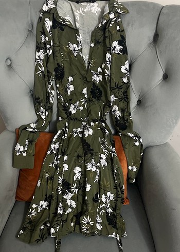 Çiçek Desenli Uzun Kollu Kadın Elbise - Görsel 2