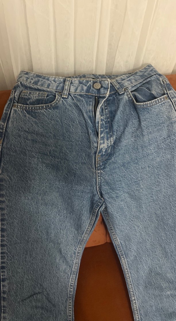 Kadın Mavi Denim Düz Kesim Jean - Görsel 2