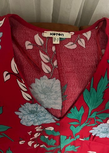 Renkli Desenli V Yaka midi boy Bohem Elbise - Görsel 3