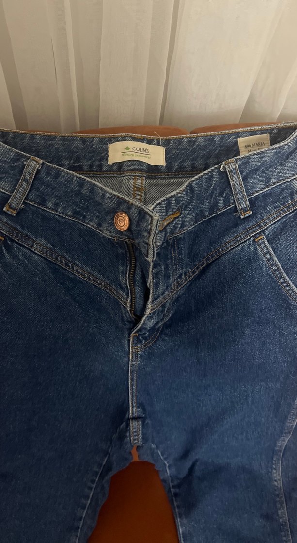 Tokalı Kadın Kot Pantolon Colins mom fit - Görsel 2