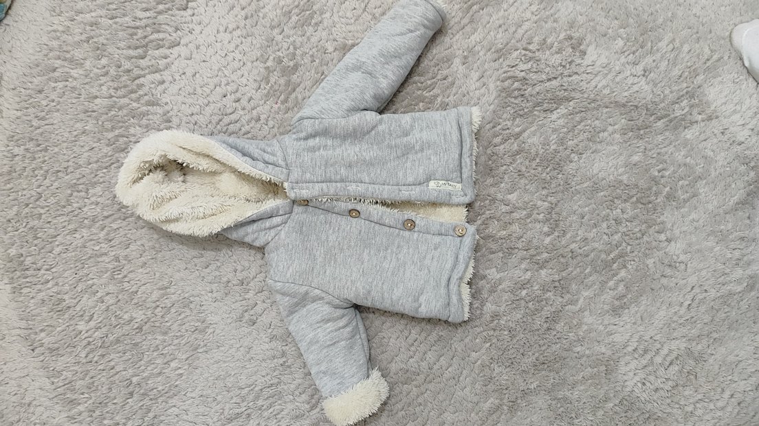 Gri Bebek Tulumu, Kürklü, Sıcak Kumaşlı - Görsel 2